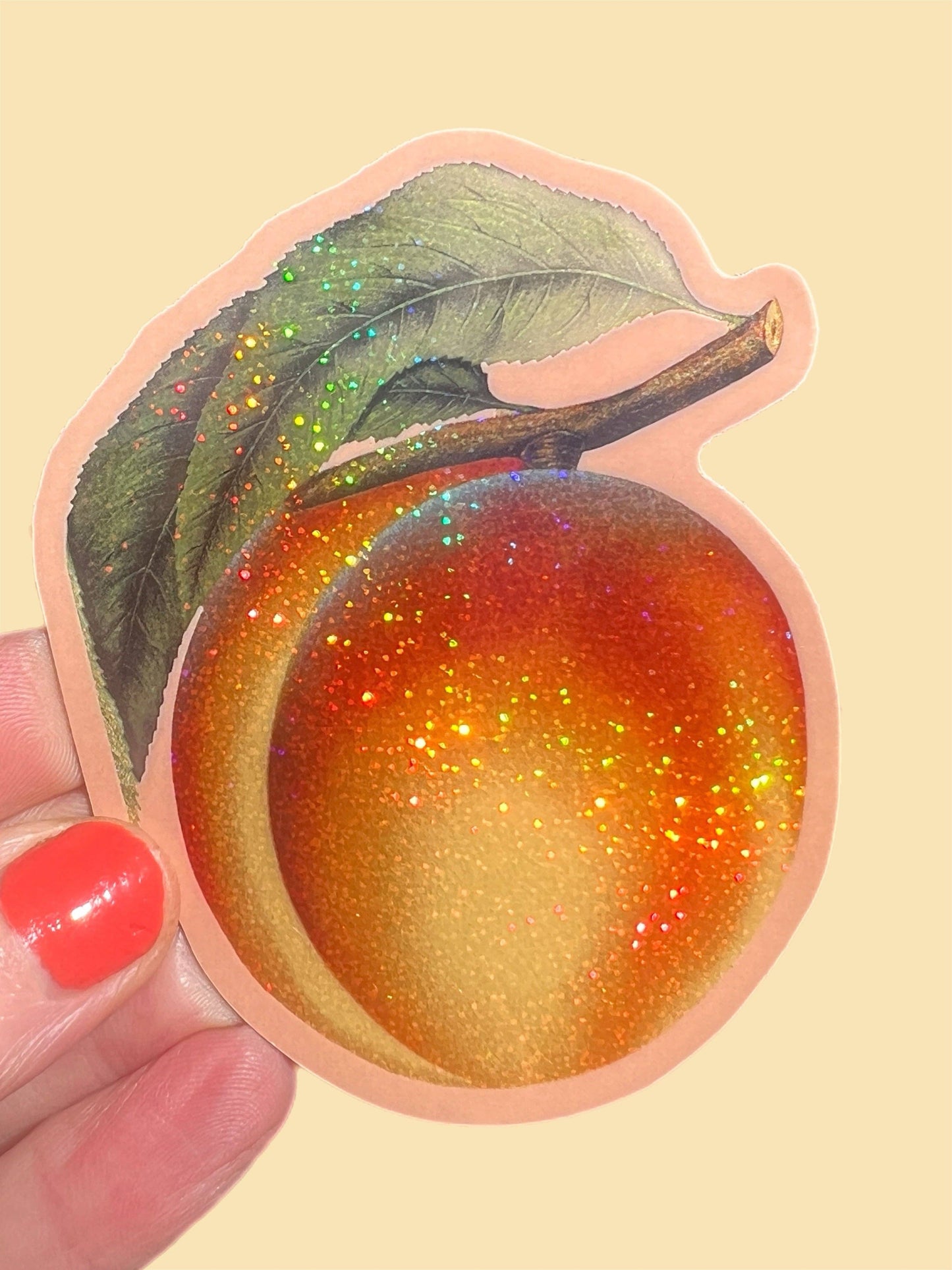 Glitter Peach Sticker
