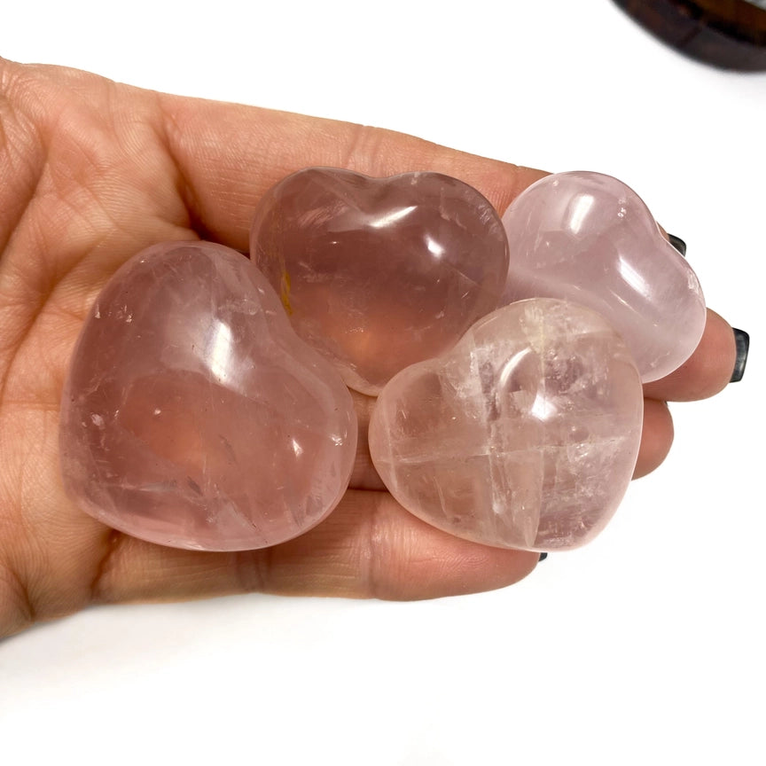 Small Rose Quartz Hearts