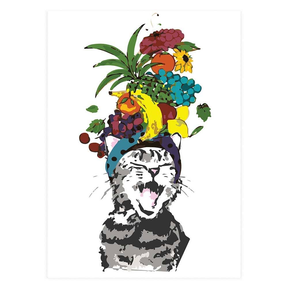 Carmen Miranda Cat Greeting Card