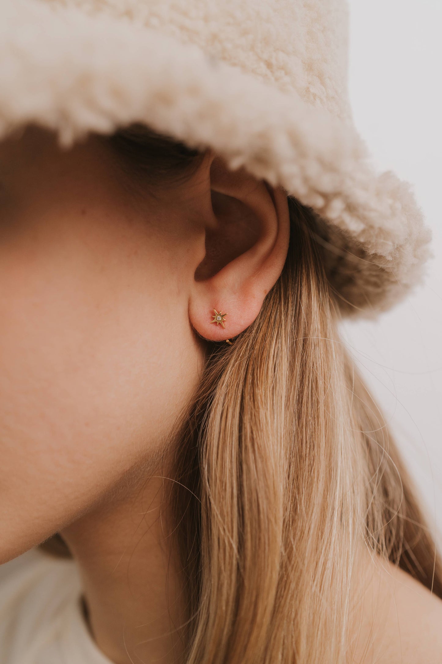 Gold Icon Huggie Earrings - Star