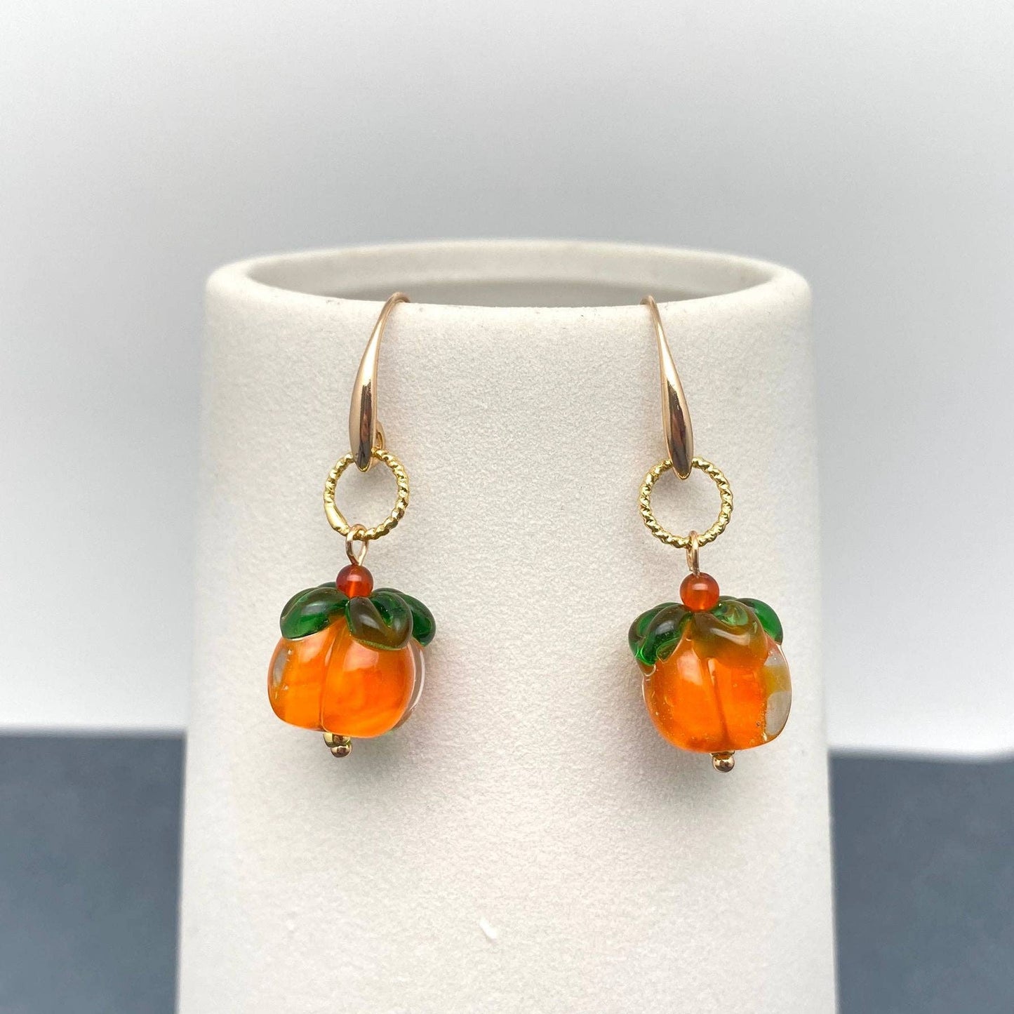 Glazed Persimmon Dangle Earrings