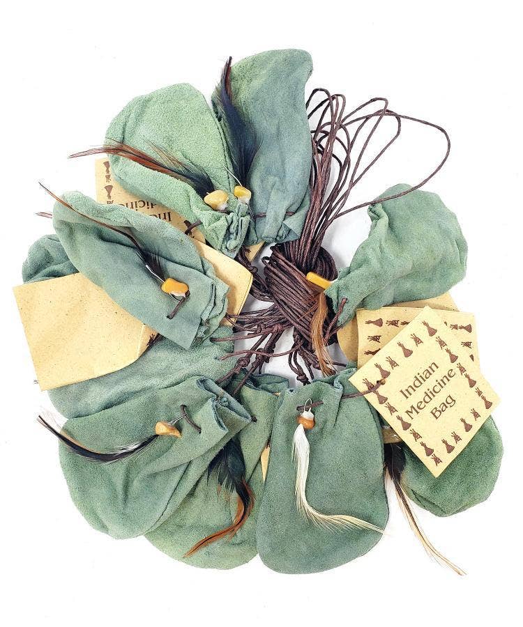 Olive Green Medicine Dream Bag 3" | Native-Inspired Pouch