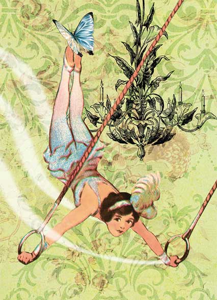 Trapeze Birthday Greeting Card