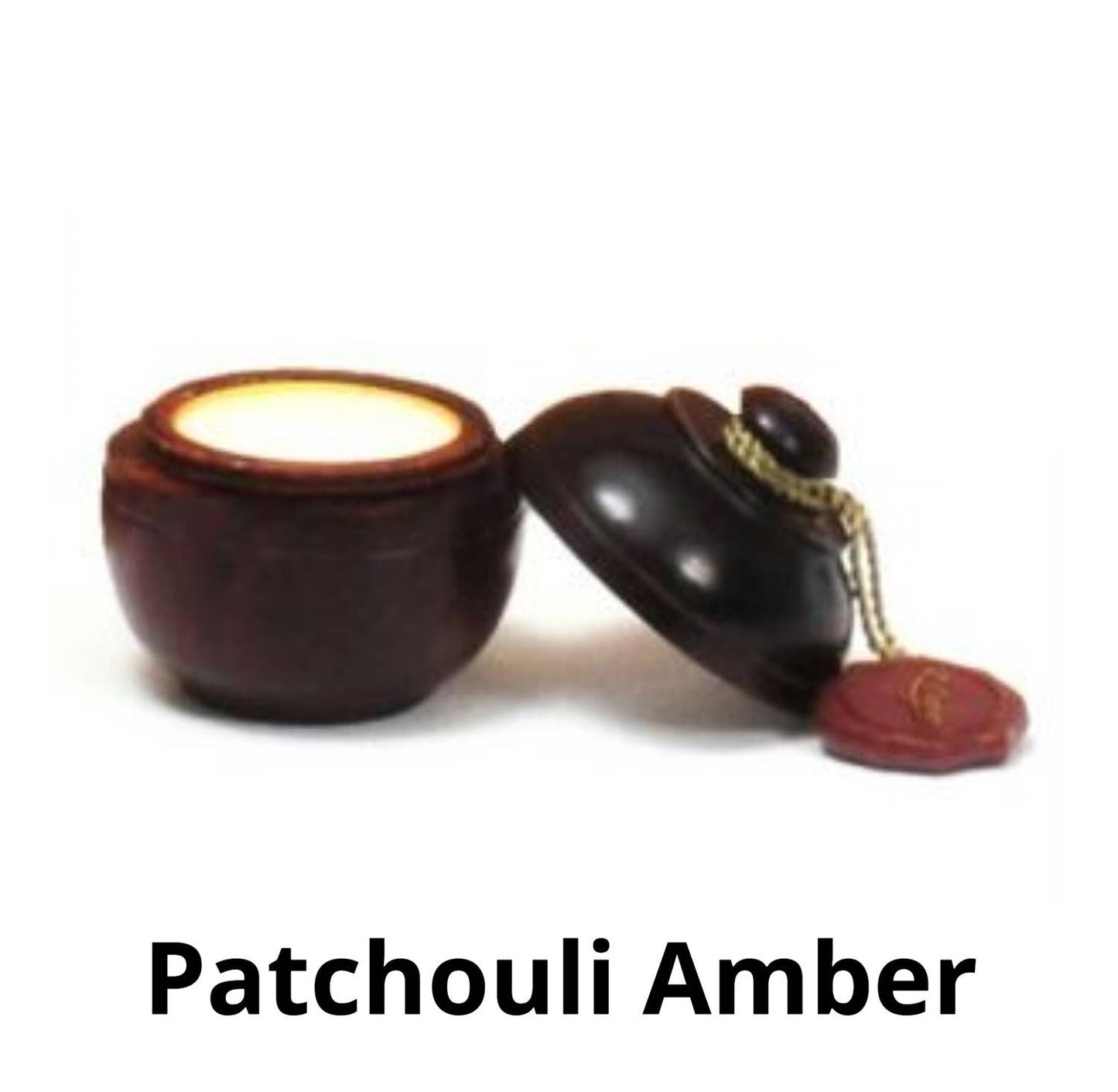 Patchouli Amber Solid Perfume in Rosewood Pot