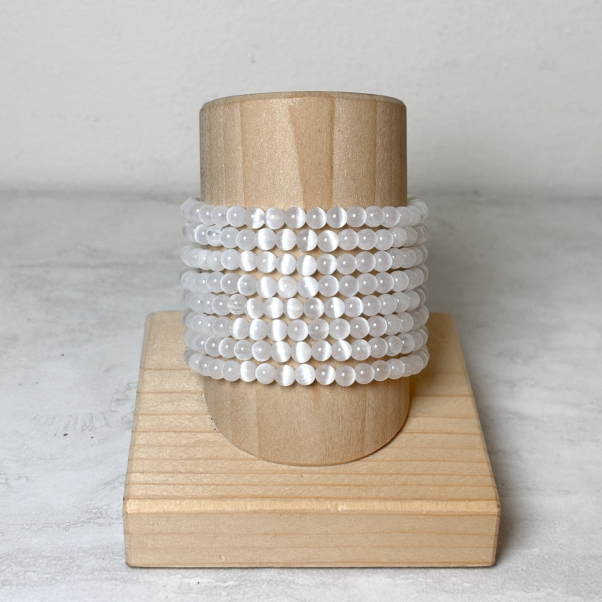 4mm Selenite Crystal Bracelet