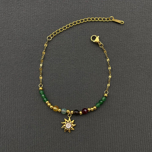 Beaded Sun Charm Bracelet