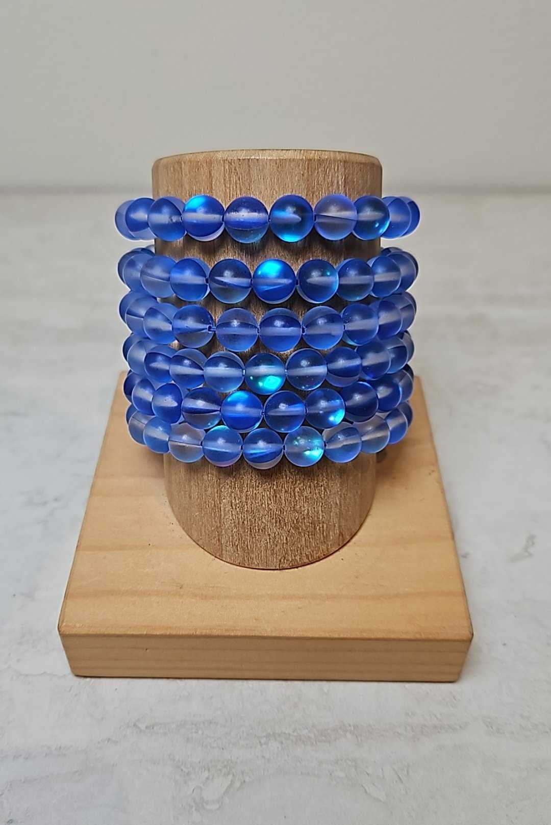 8mm Assorted Frosted Glass Beaded Bracelets
