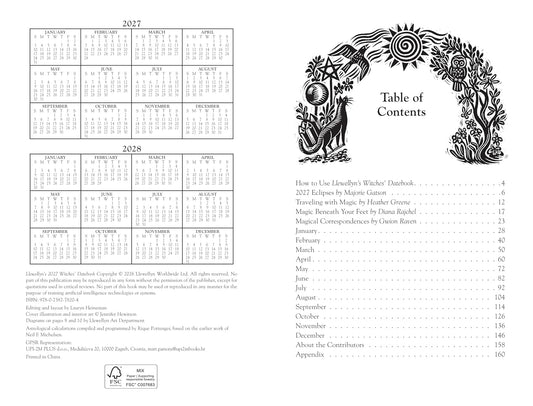Llewellyn's 2027 Witches' Datebook, interior view 2, at Ordinary Magic in Savannah, GA.