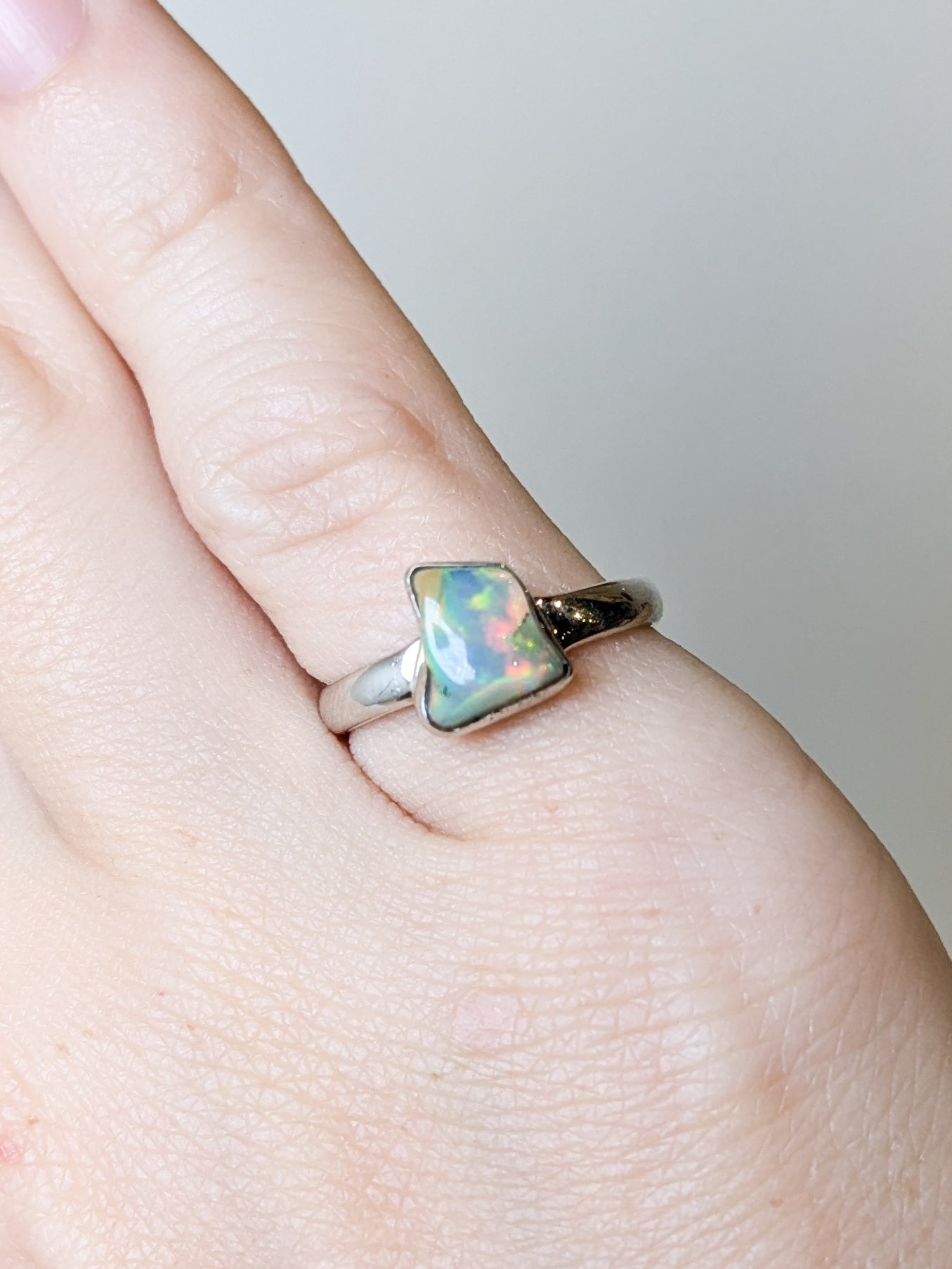 Ethiopian Opal Sterling Silver Rings