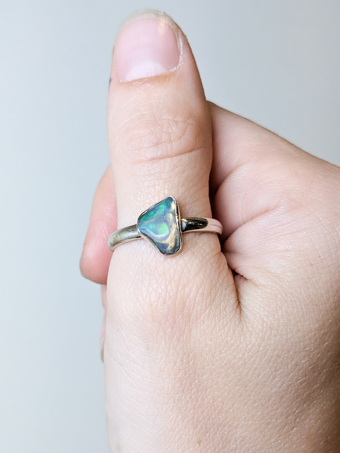Ethiopian Opal Sterling Silver Rings