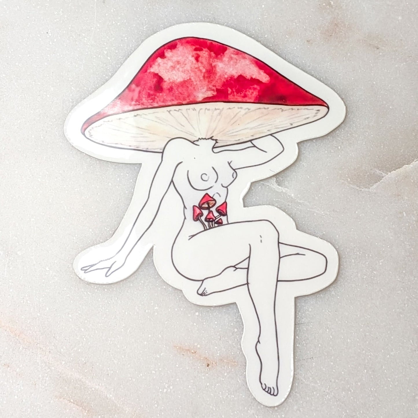 Pin Up Shroom Sticker