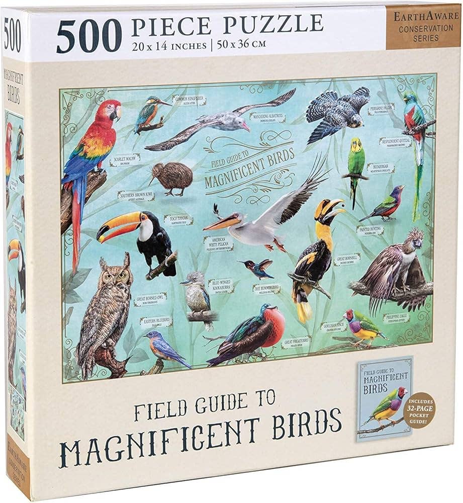 Field Guide To Magnificent Birds 500 Piece Jigsaw Puzzle