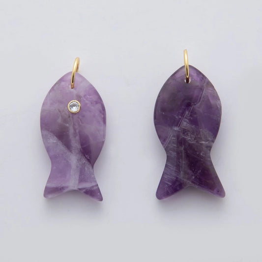 Crystal Mini Fish Charms | Lapis | Amethyst | Green Aventurine & More