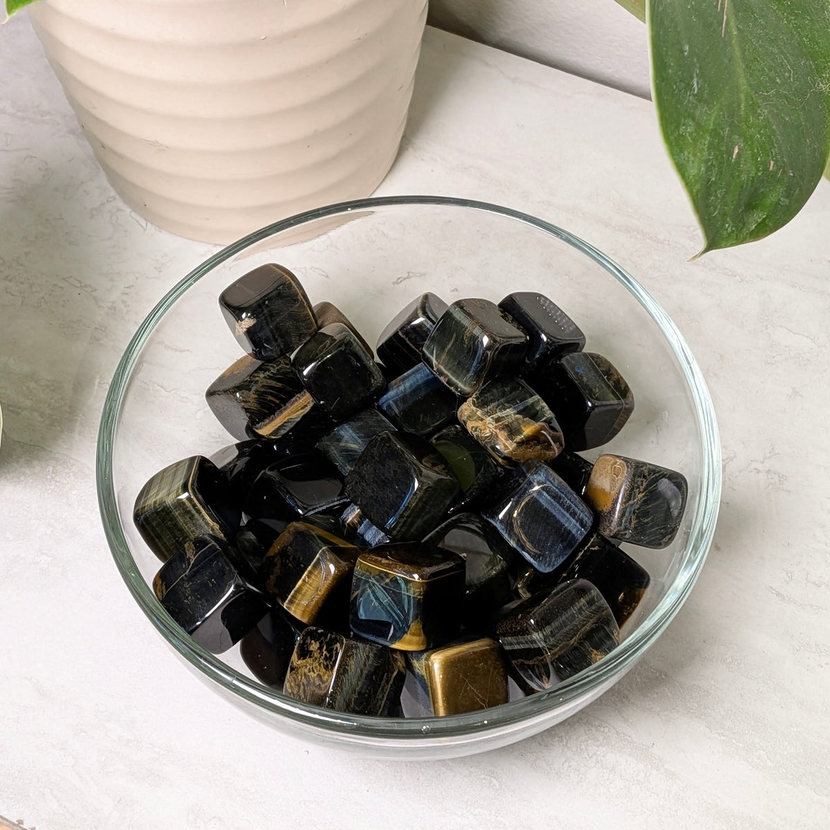 Mixed Blue & Yellow Tiger Eye Cubes
