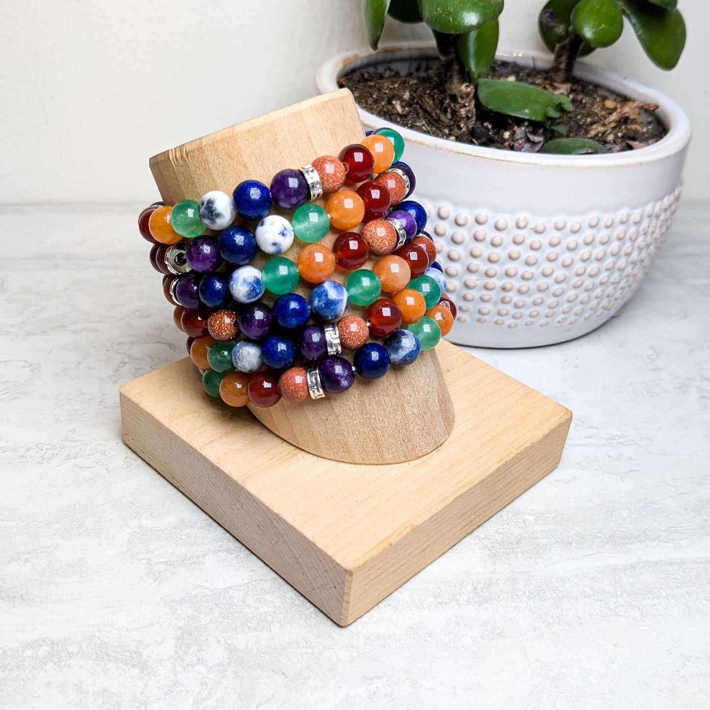 8mm Assorted Crystal Bead Bracelets -