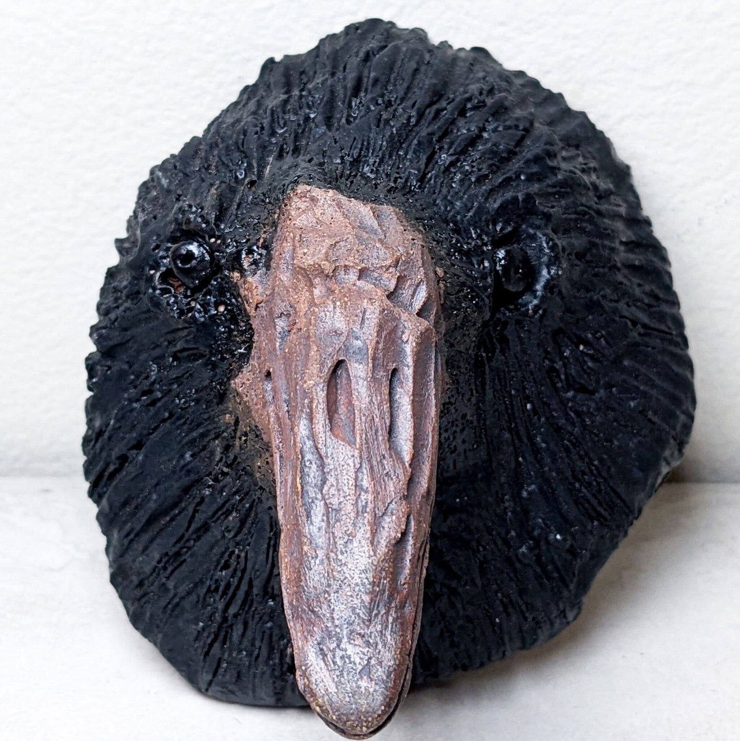 Handmade Ceramic Crow Face Wall Mount | Local Artist Cate Taylor