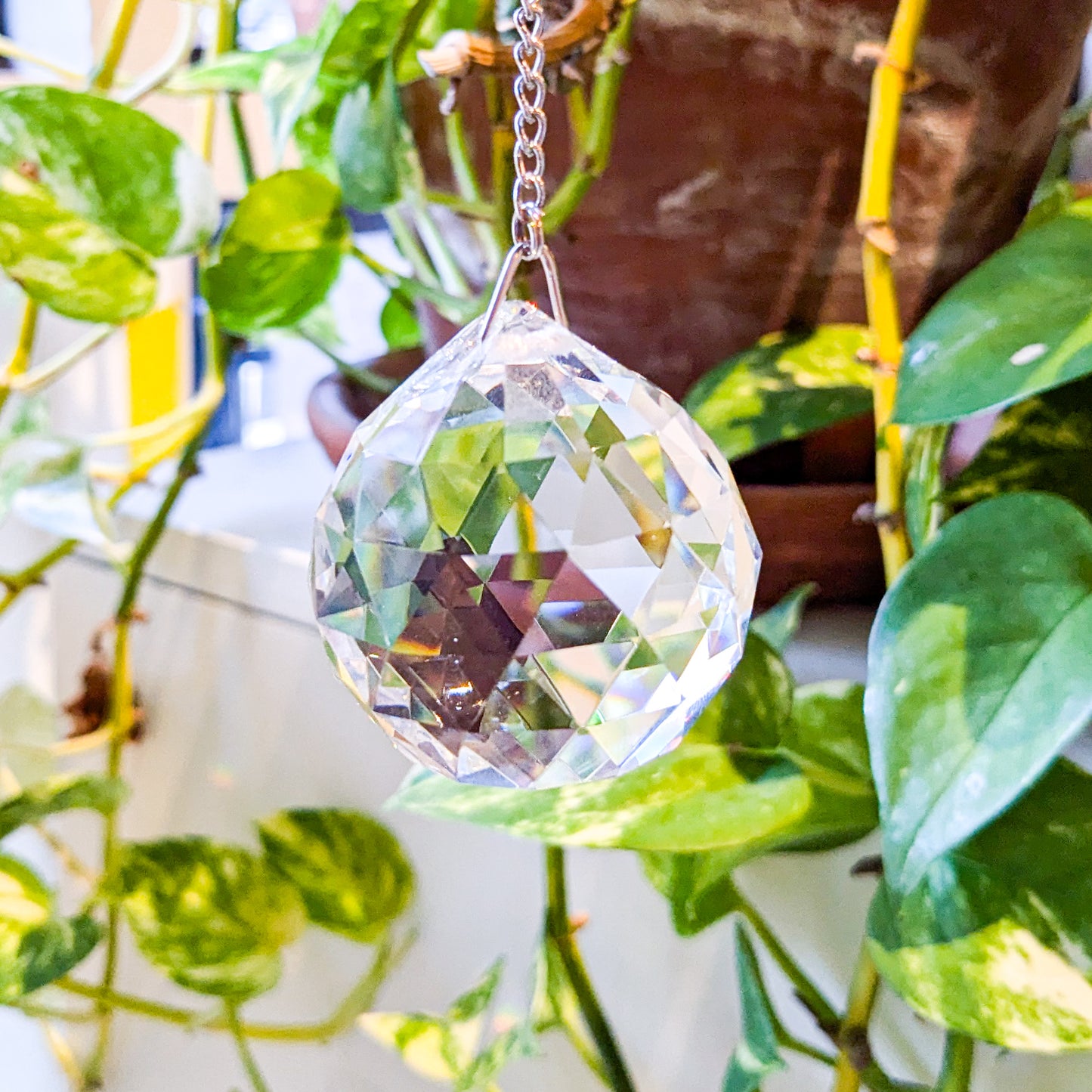 Crystal Sphere Faceted Suncatcher