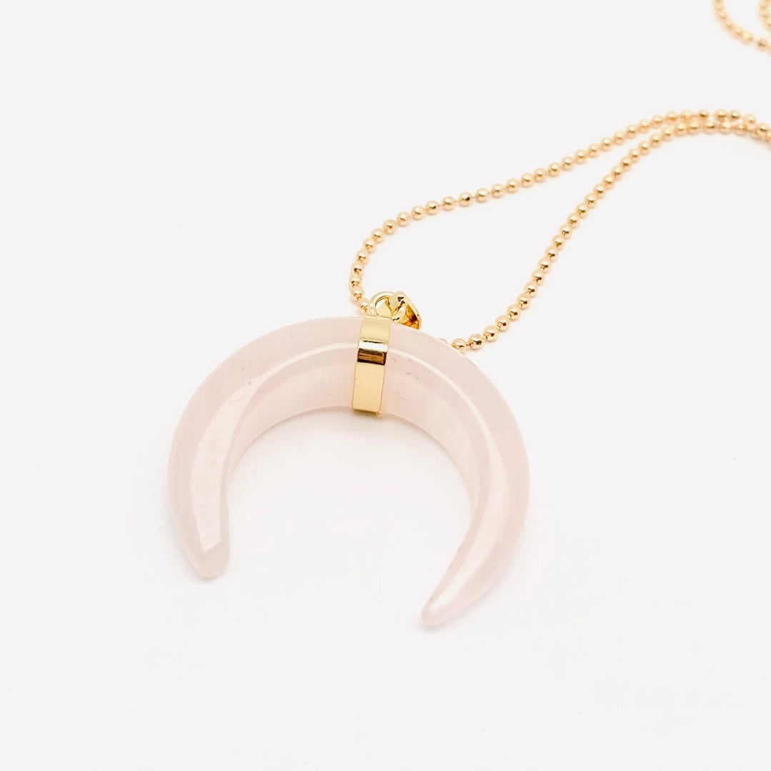 Crystal Moon Pendant Necklace