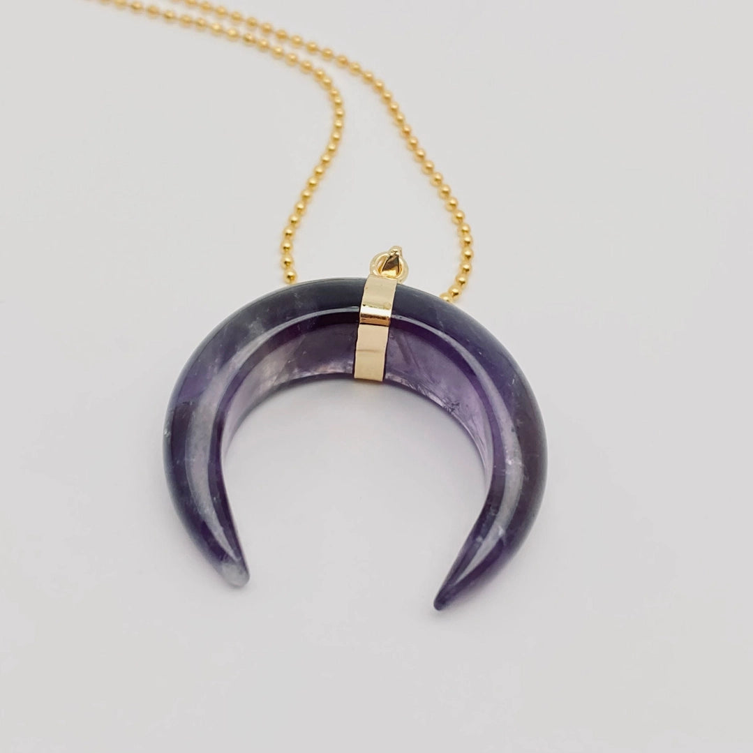 Crystal Moon Pendant Necklace