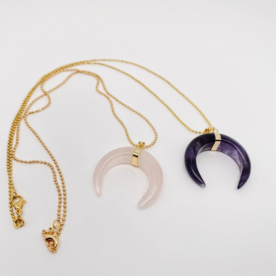 Crystal Moon Pendant Necklace