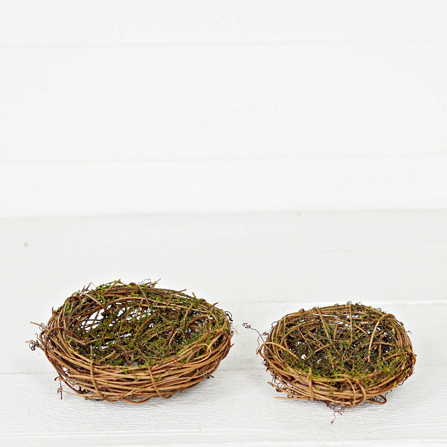 Twiggy Bird Nest with Moss – 6" Diameter