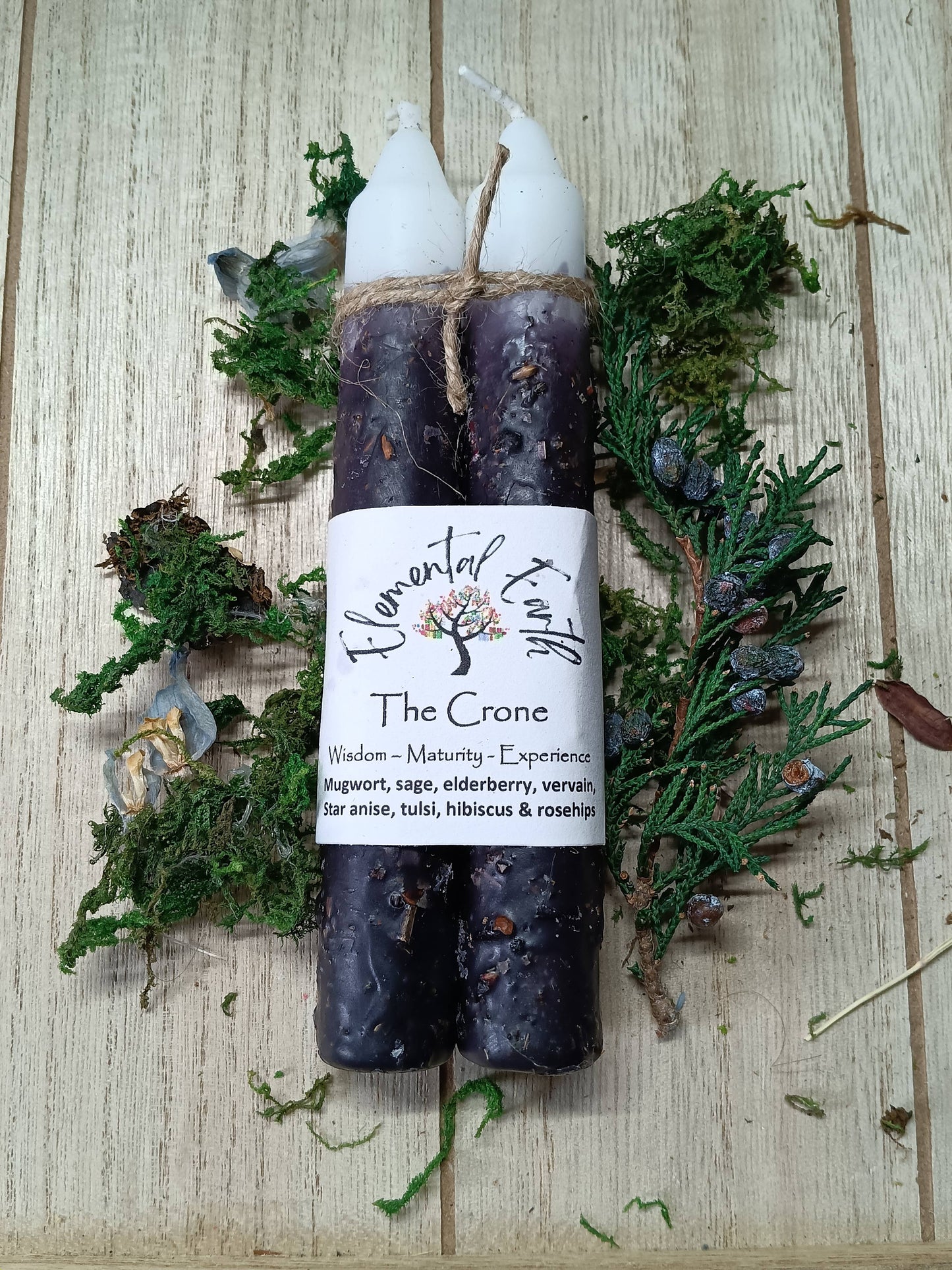 The Crone Herbal Intention Candles 6 inch tapers