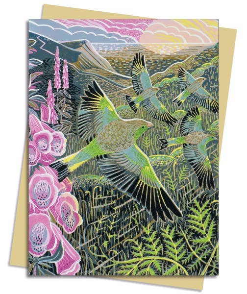 Annie Soudain: Foxgloves and Finches Greeting Card