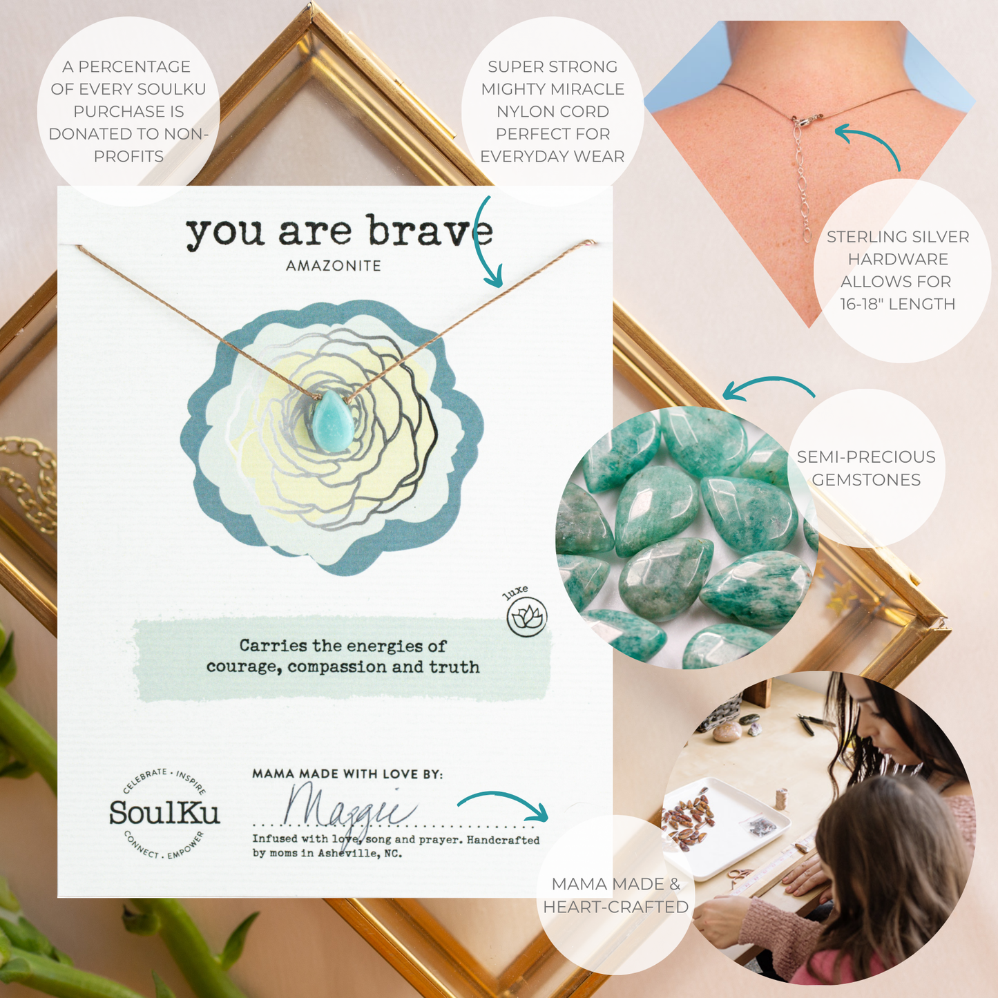 Amazonite Necklace | You are Brave