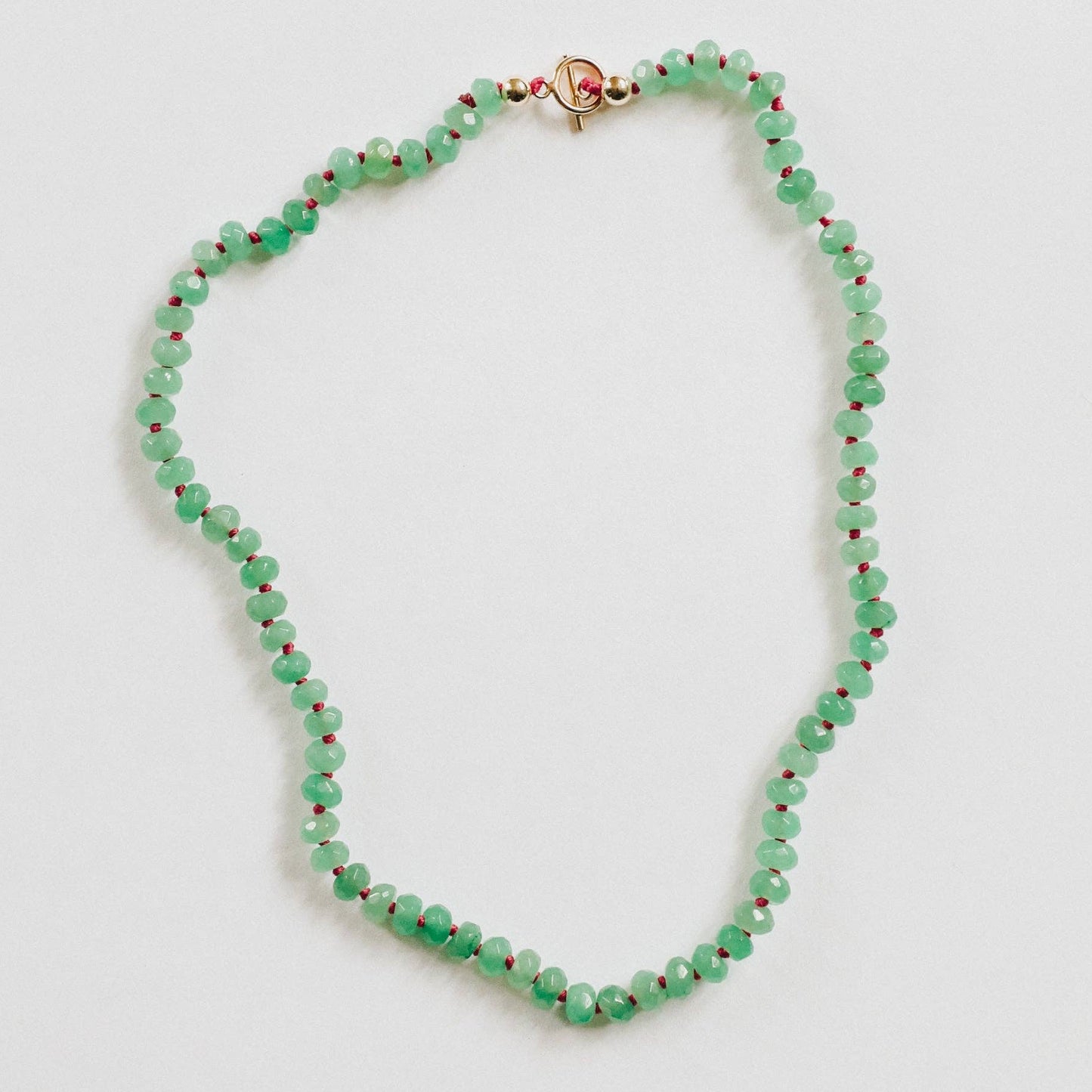 Natural Aventurine + 14KGold Filled Toggle Gemstone Necklace