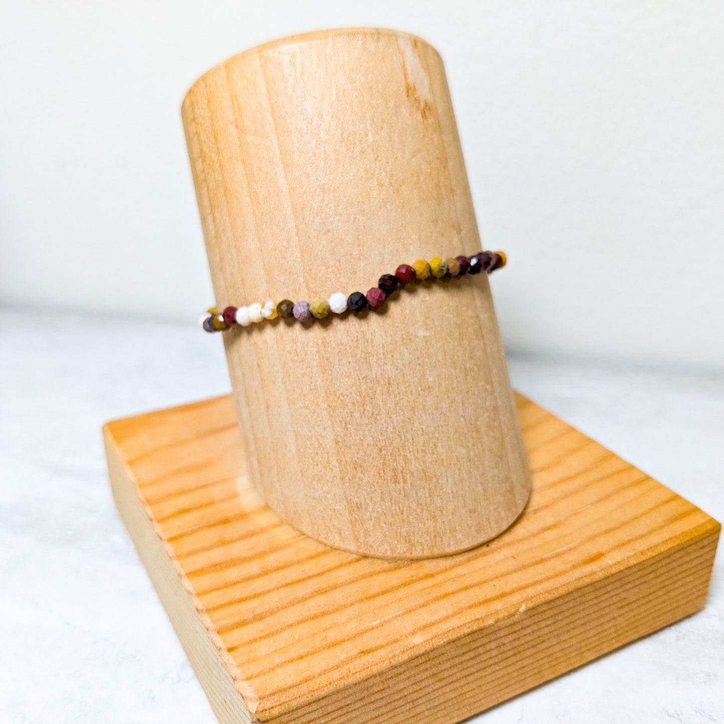 4mm Faceted Mookaite Jasper Beaded Bracelet