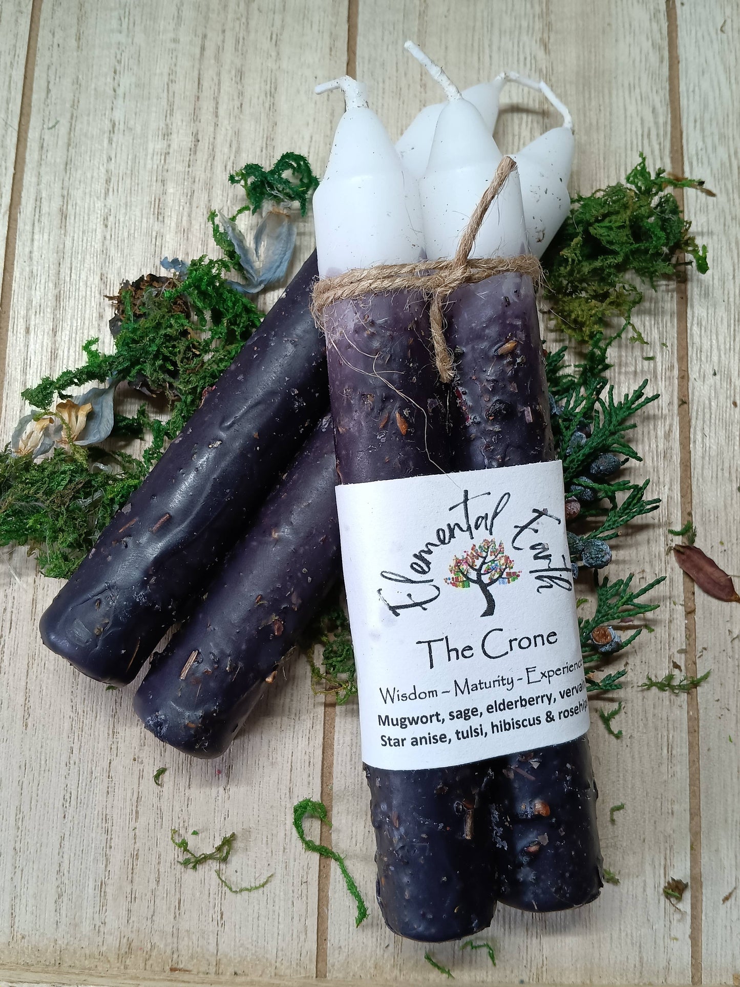 The Crone Herbal Intention Candles 6 inch tapers