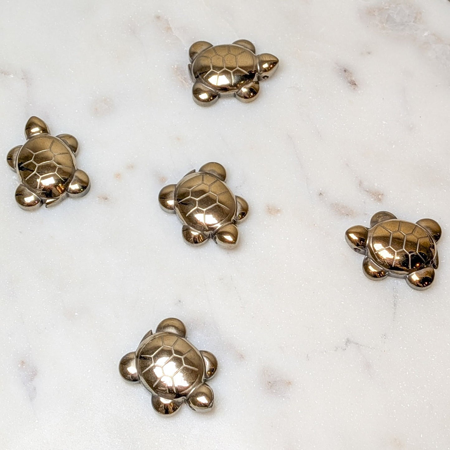 Gold Pyrite Turtle Carvings
