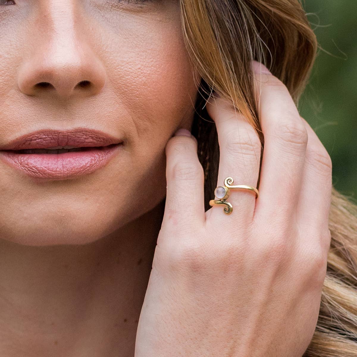 Gold Ring with Rose Quartz