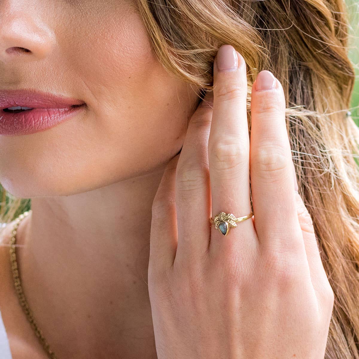 Gold with Labradorite