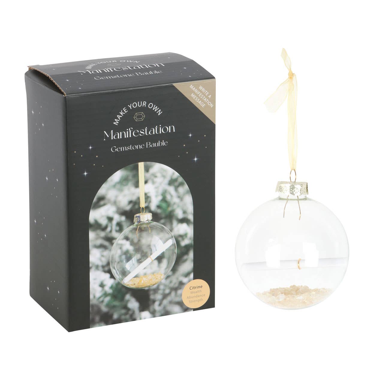 Manifestation Christmas Bauble Ornament Kit | Various Crystals
