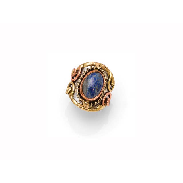 Mixed Metal and Lapis Stone Ring