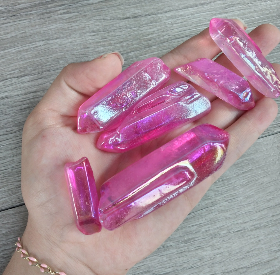 Cotton Candy Pink Aura Quartz
