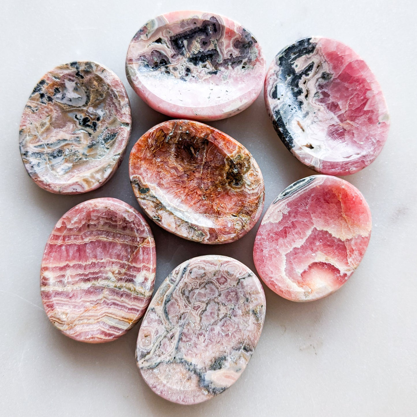 Rhodochrosite Worry Stones