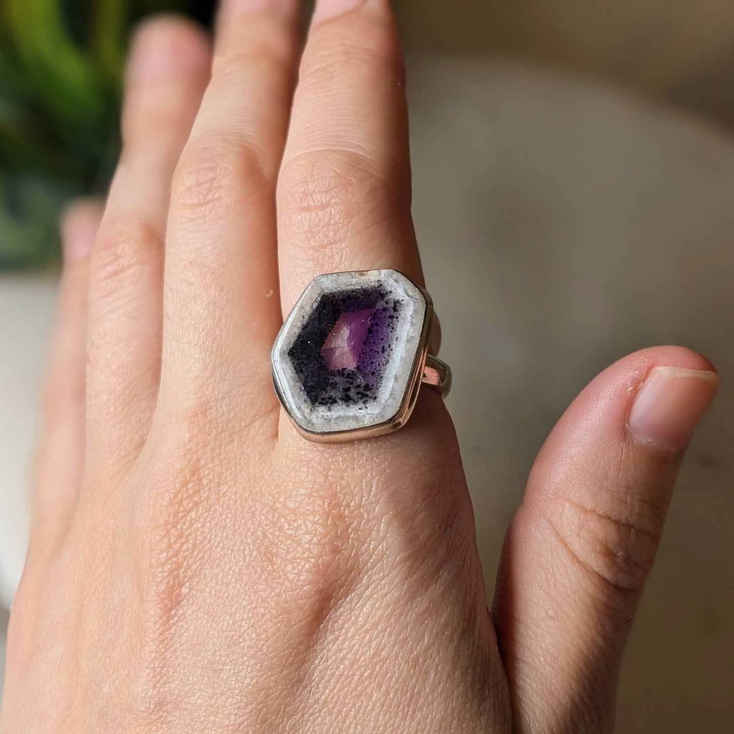 Atomic Trapiche Amethyst Rings