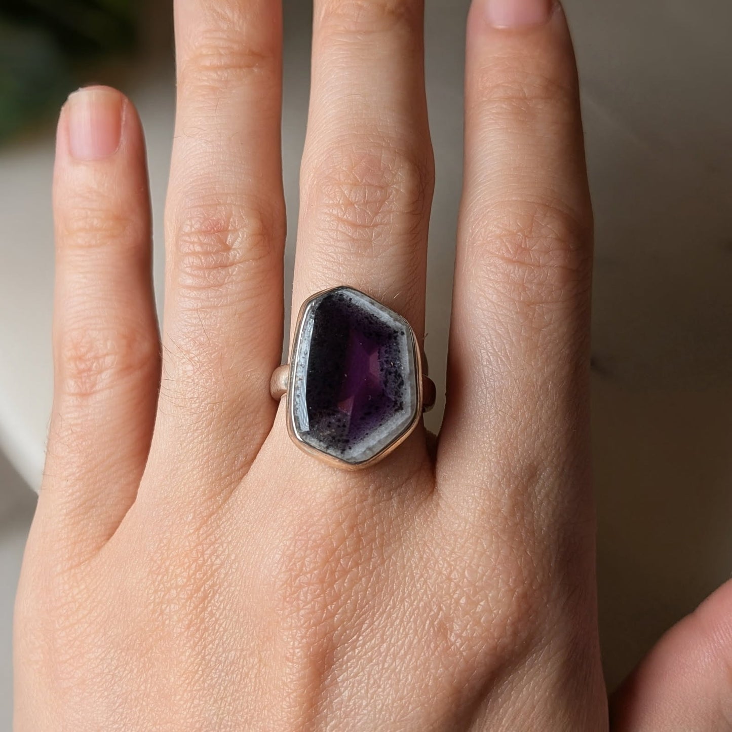 Atomic Trapiche Amethyst Rings
