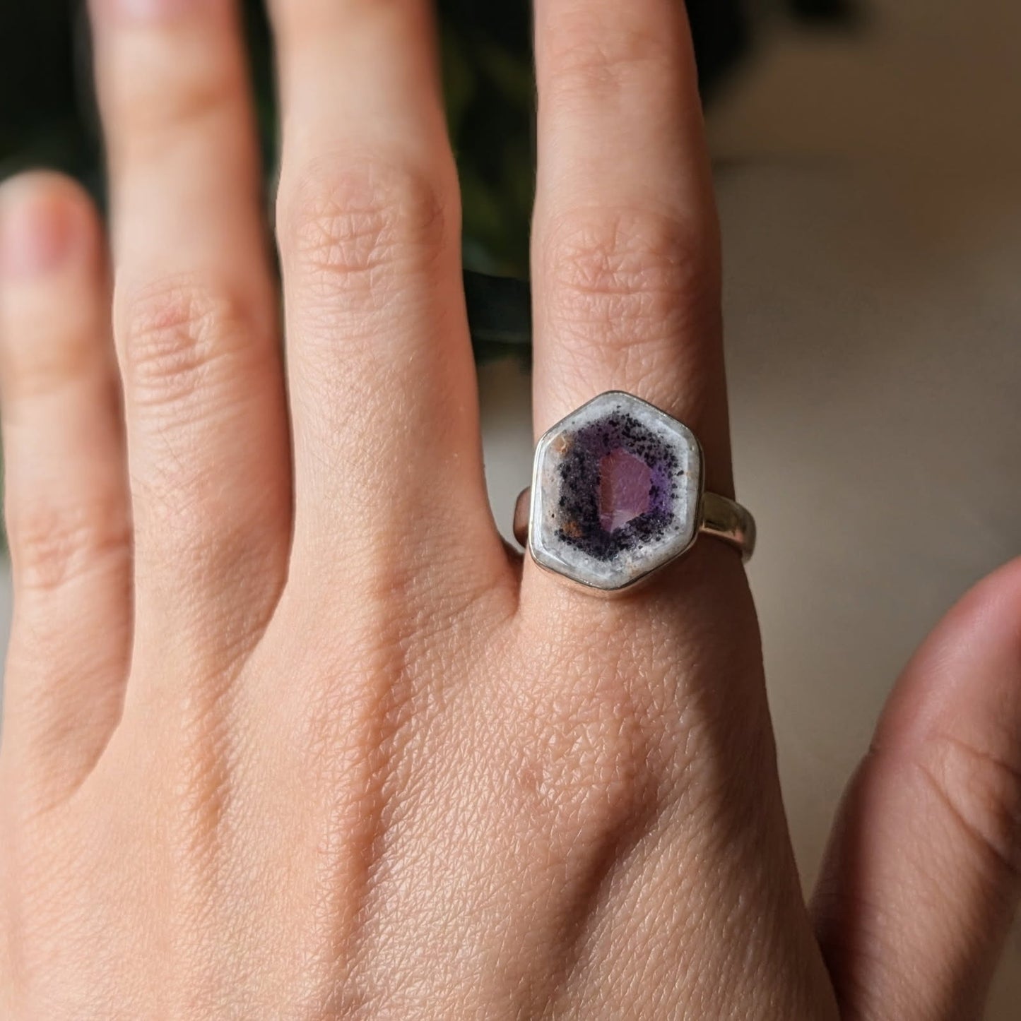 Atomic Trapiche Amethyst Rings