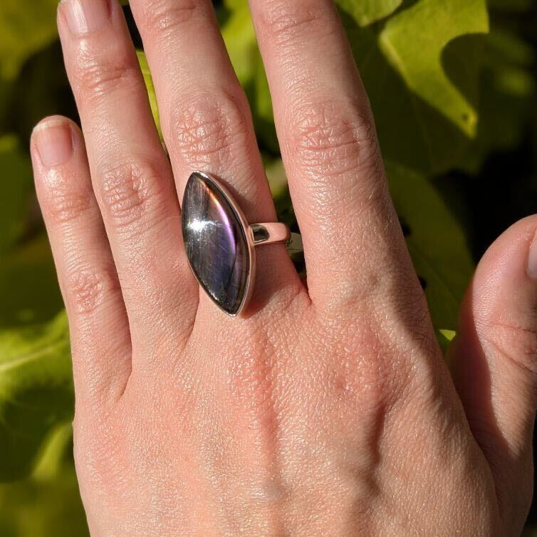Purple Fire Labradorite Rings