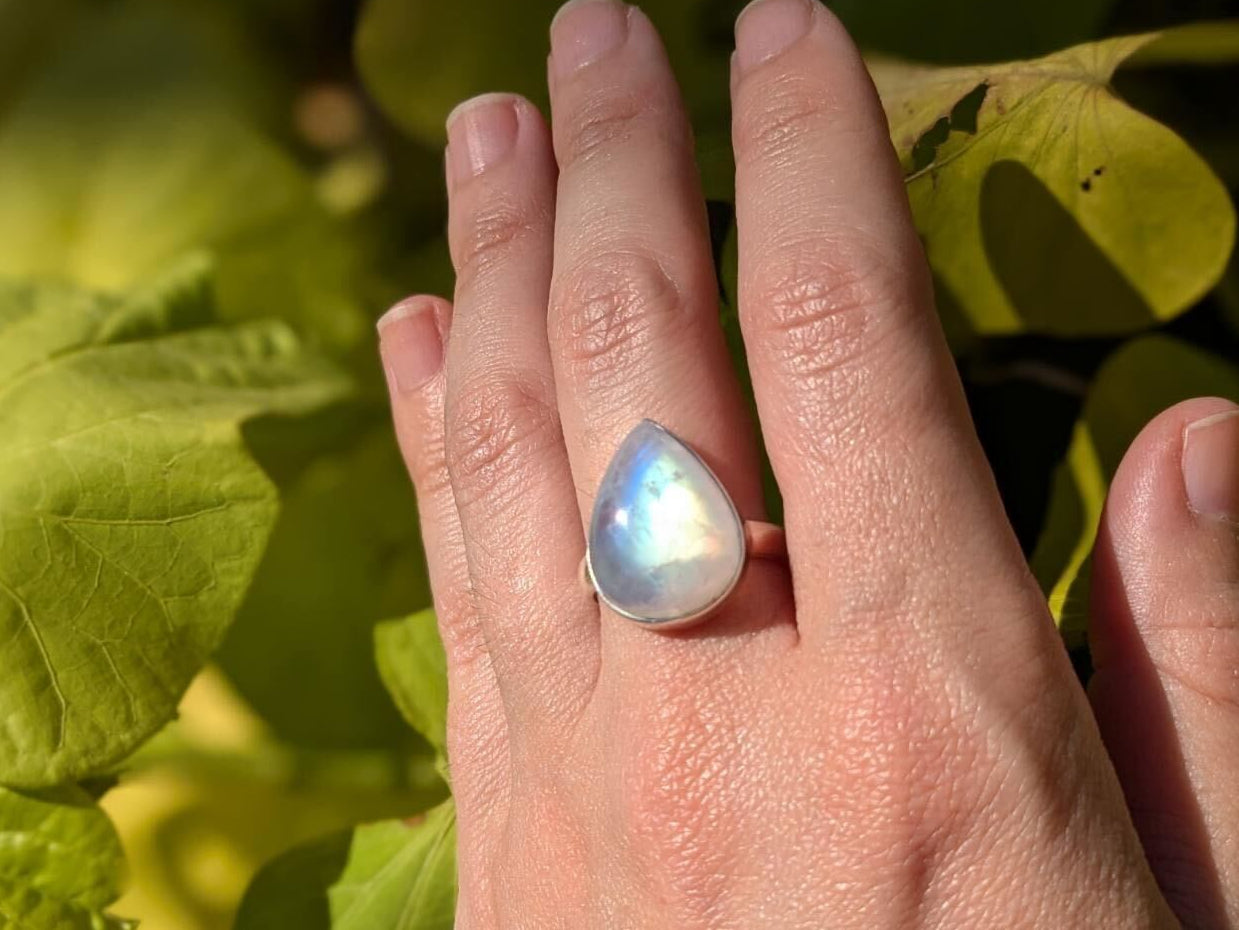 Rainbow Moonstone Rings