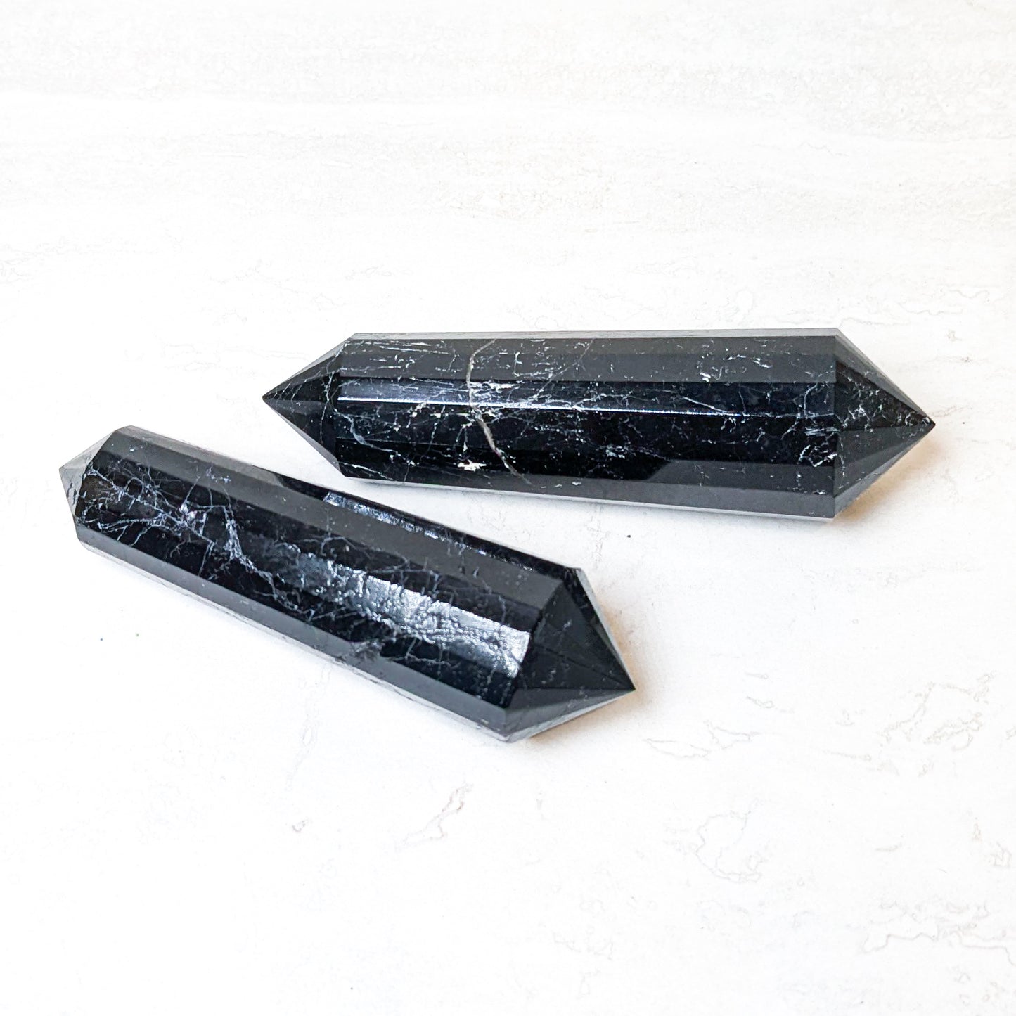 Double Terminated Black Tourmaline Points