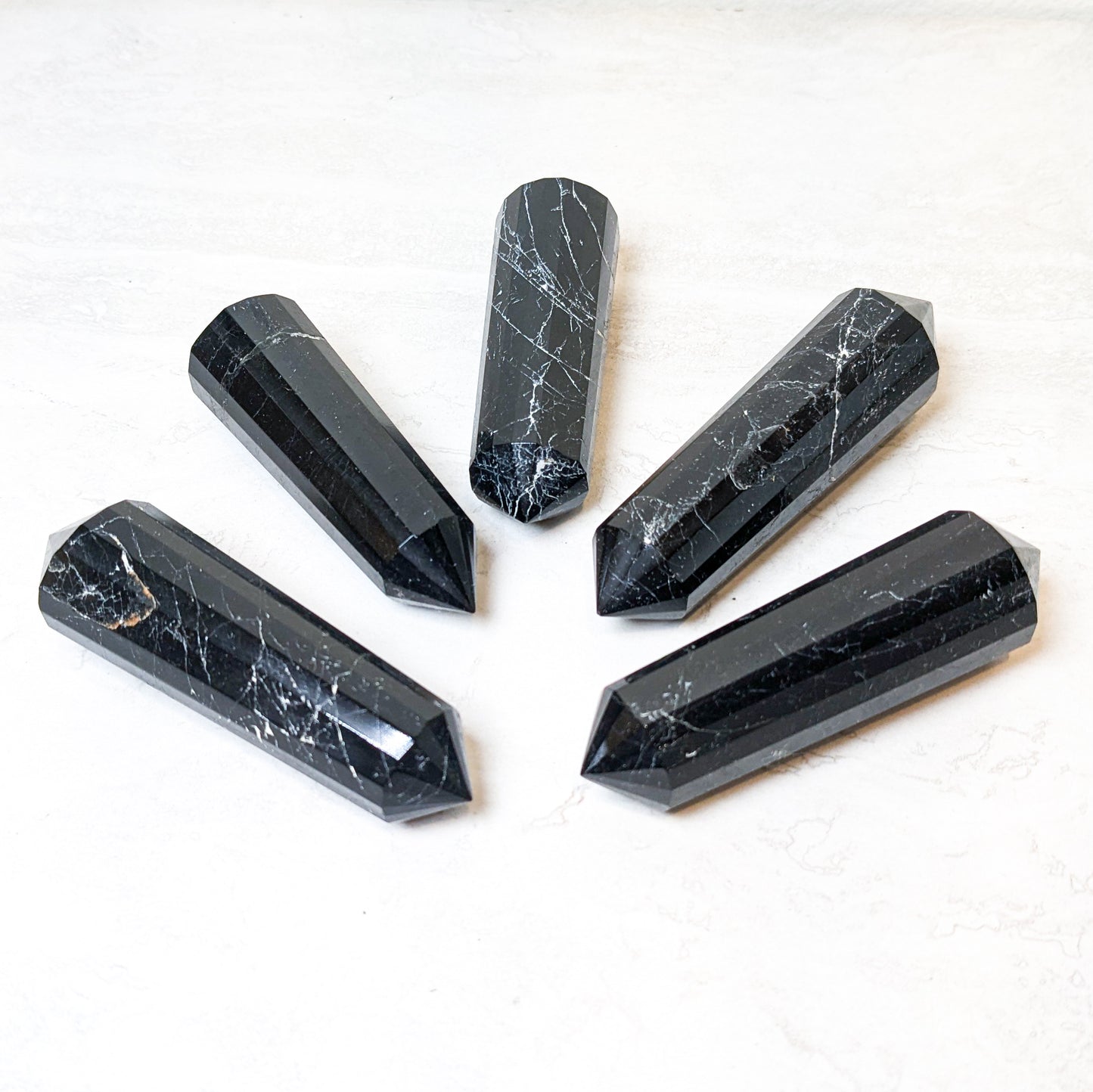 Double Terminated Black Tourmaline Points