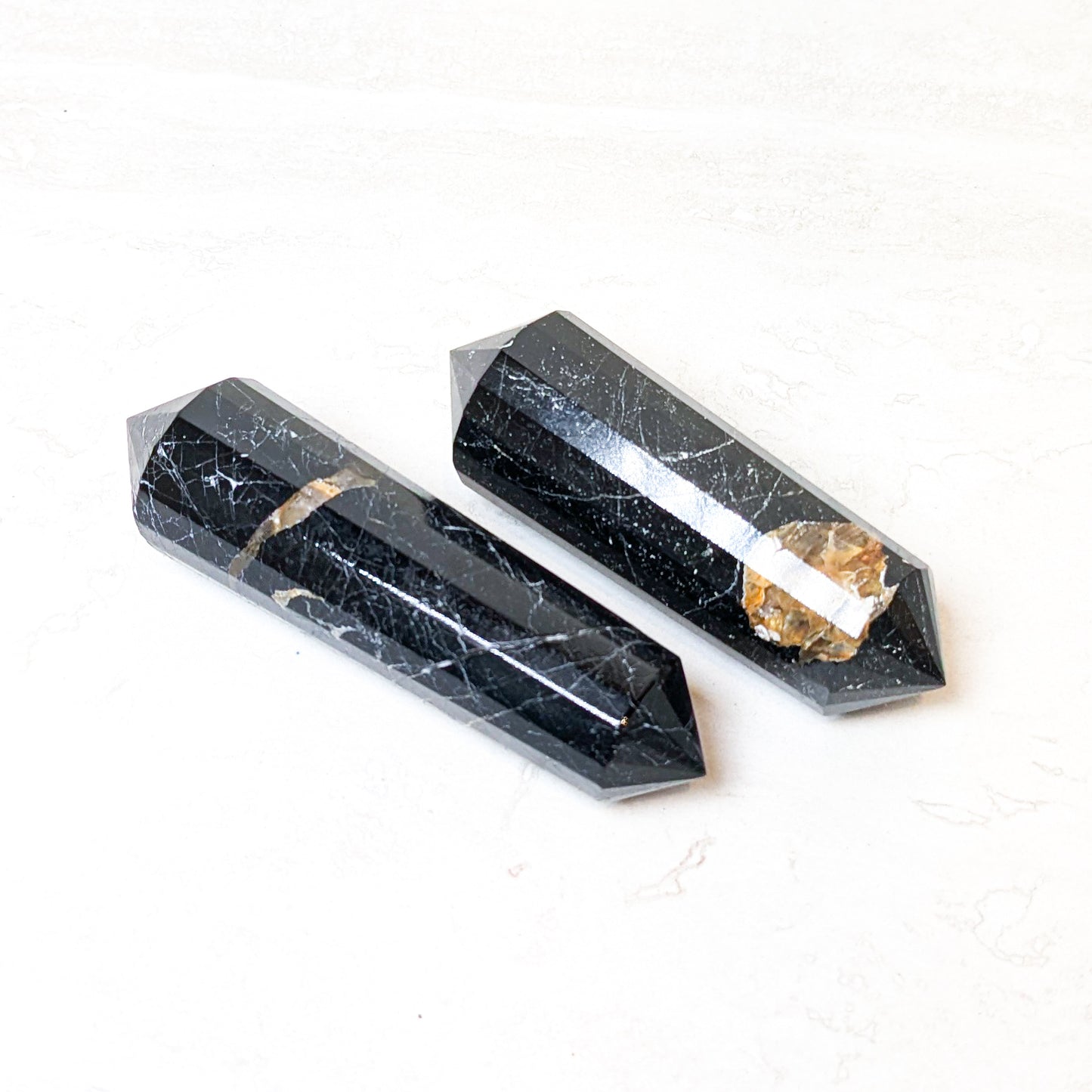 Double Terminated Black Tourmaline Points