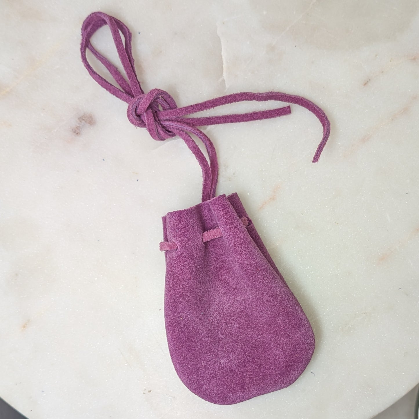 Suede Pouch Rounded w/Strap - 7 Chakra Colors