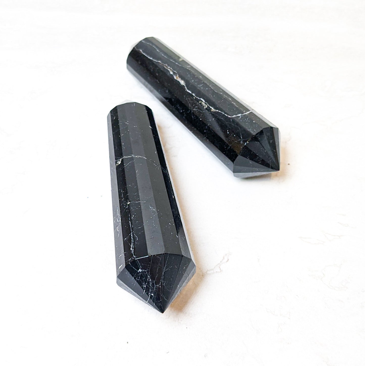 Double Terminated Black Tourmaline Points