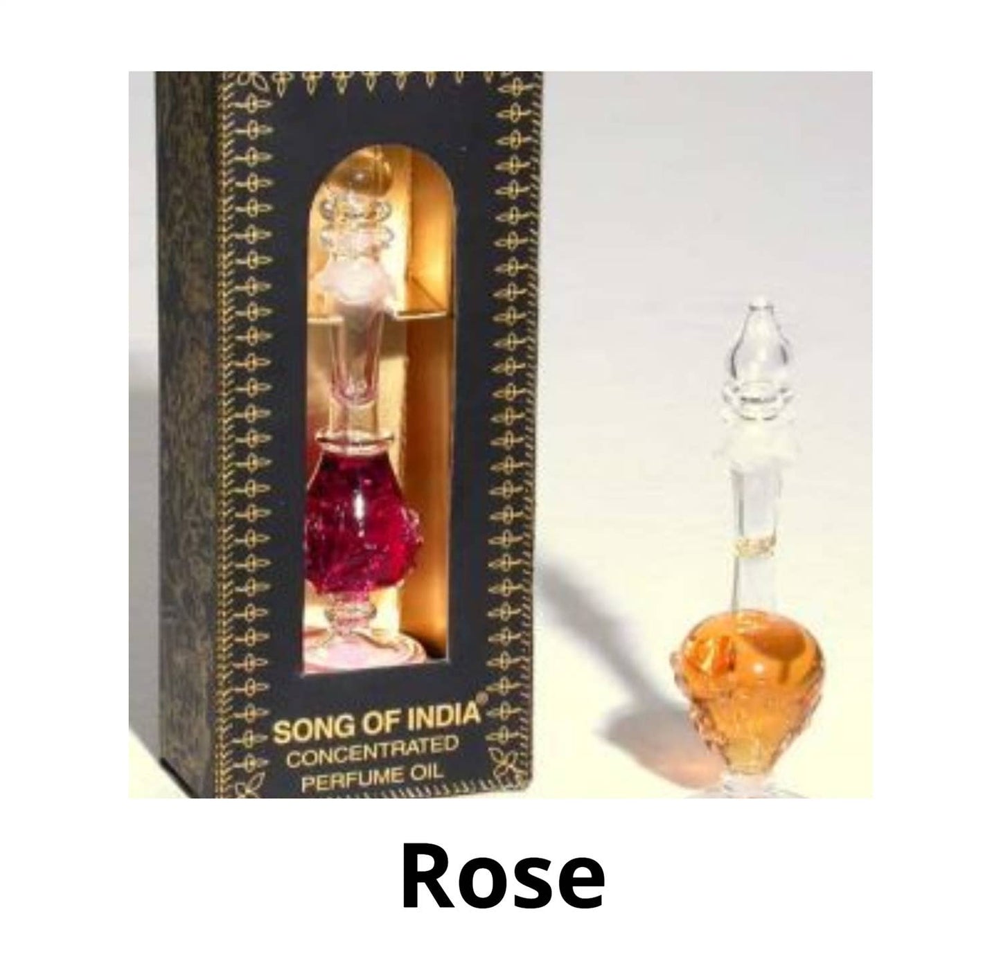 Rose Perfume Oil in Handblown Glass Bottle