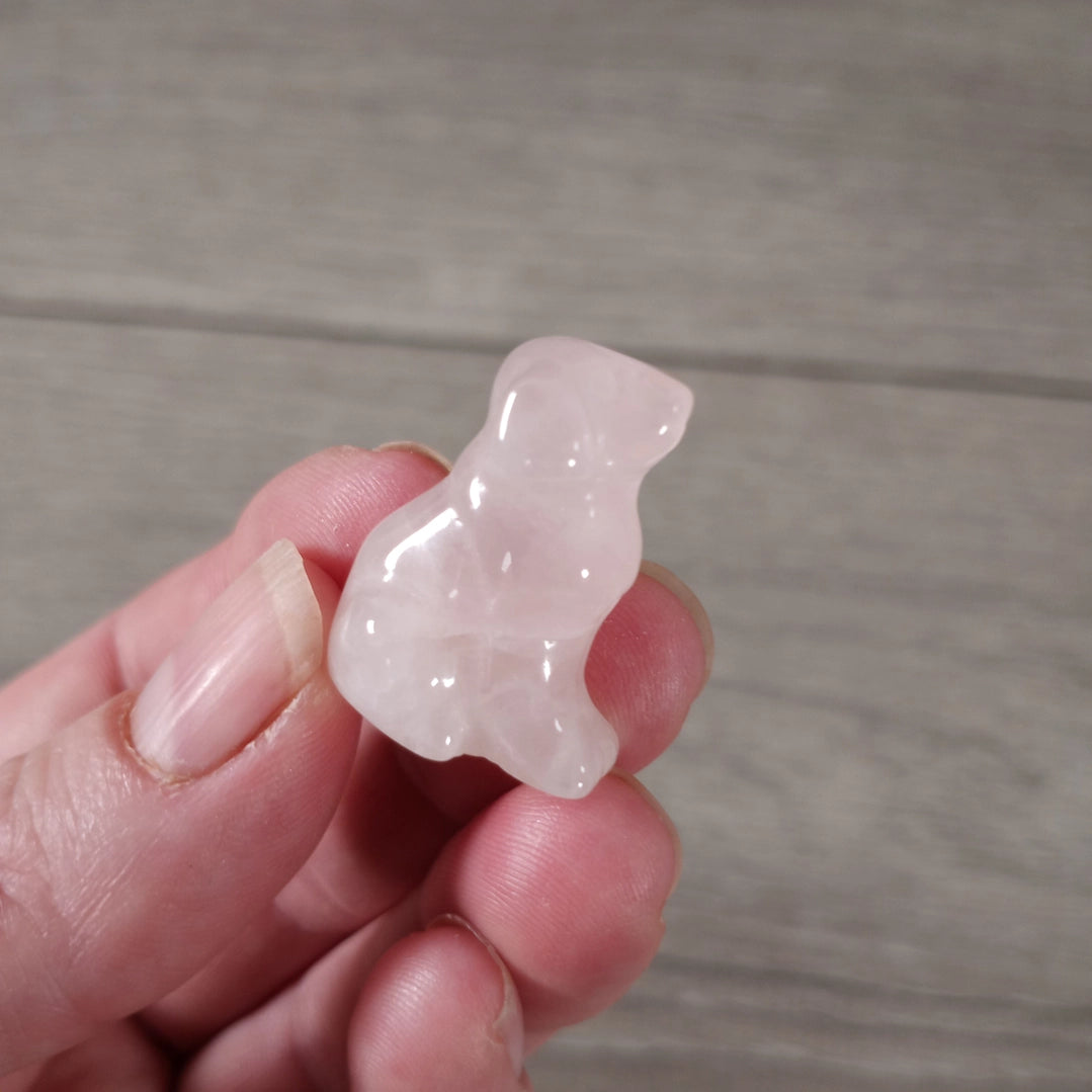 Crystal Dog Figurine- Rose Quartz